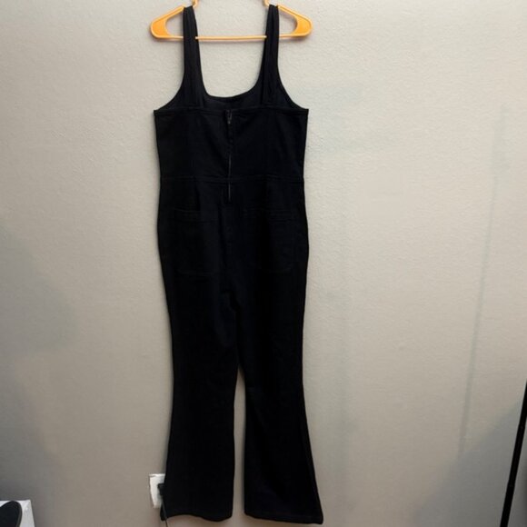 Madewell Woman's NWT Black Denim Flare Leg Jumpsuit Sz 14 Fall - Picture 3 of 7